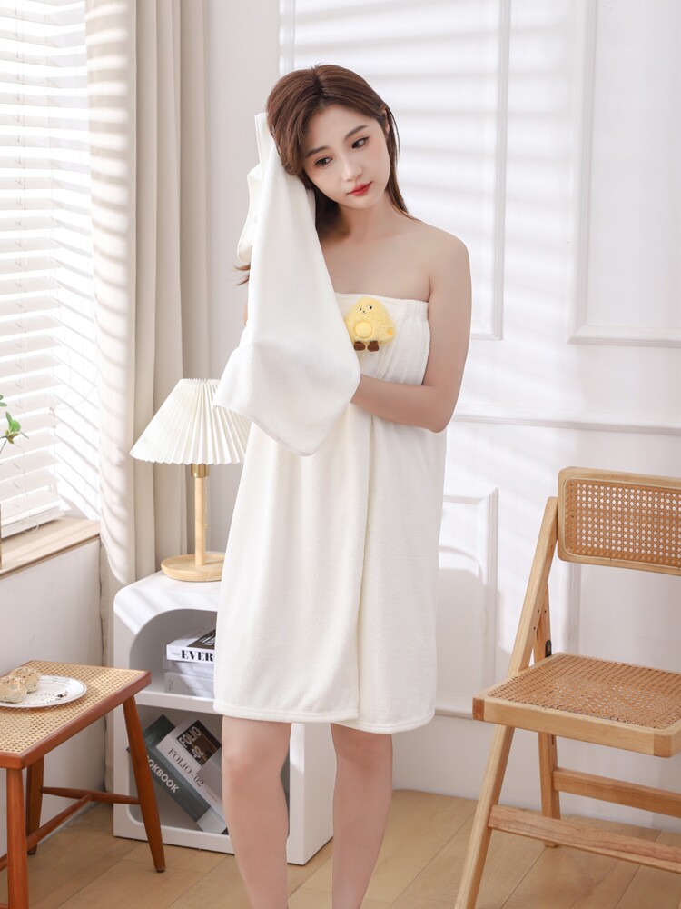 可穿浴巾女士夏季洗澡大毛巾网红速干发帽裹巾2024新款浴裙三件套