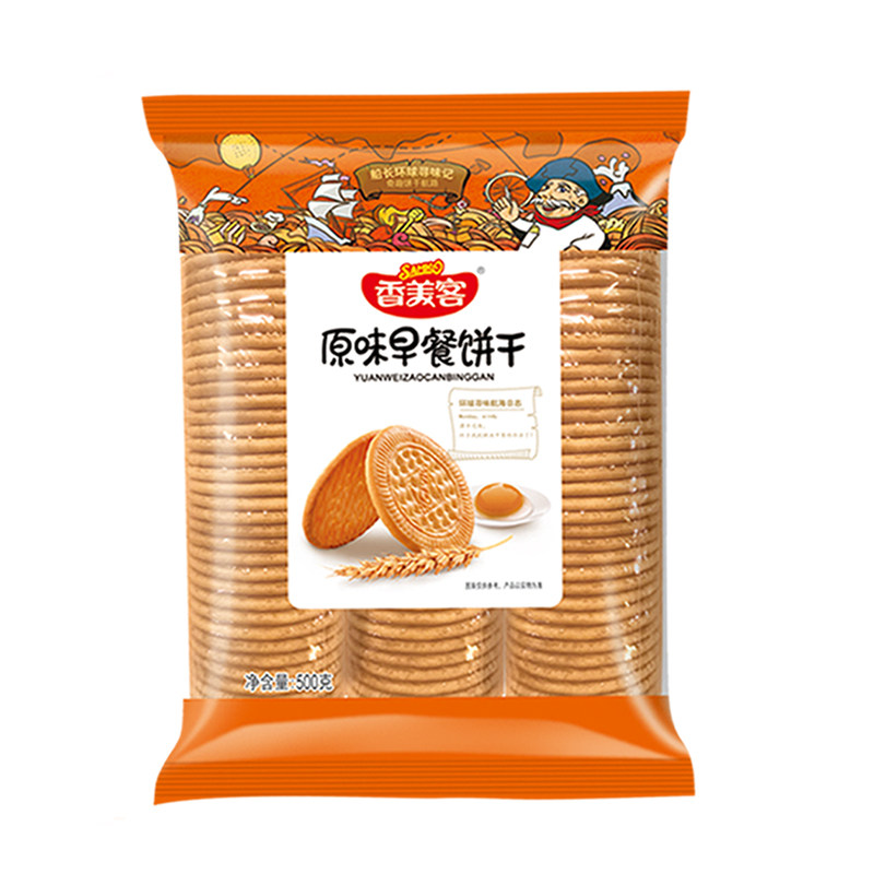 香美客营养原味早餐饼干500g*1袋办公室休闲零食胃