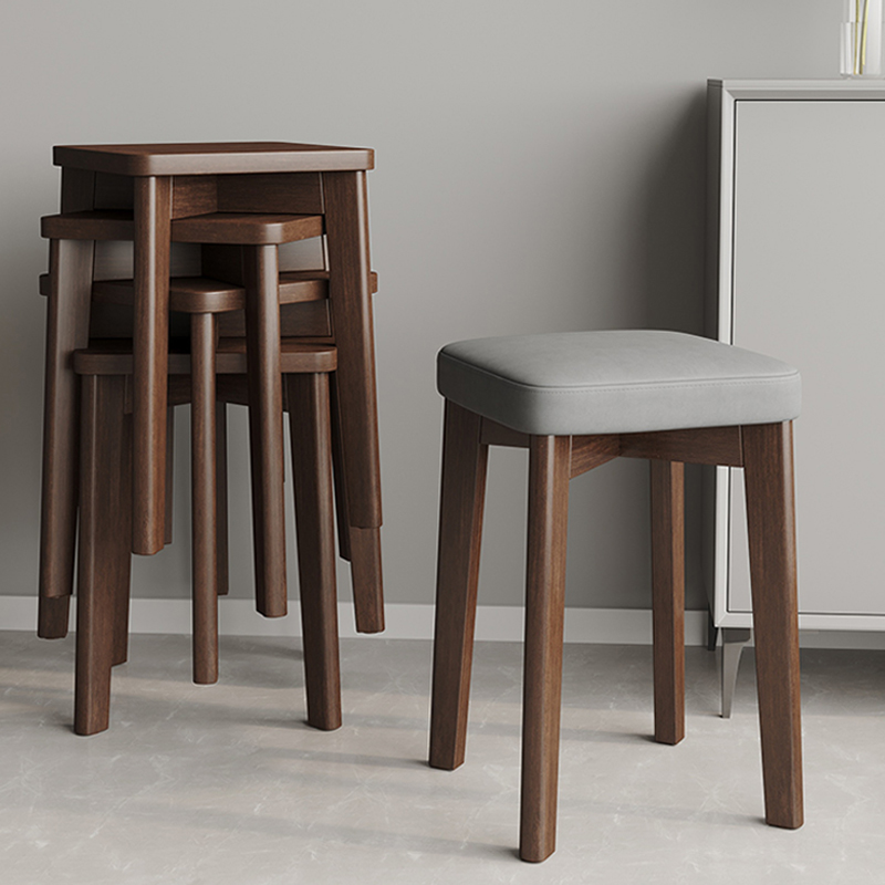 轻奢实木凳客厅餐桌凳中式高板凳家用化妆凳可摞放网红布艺小韶意