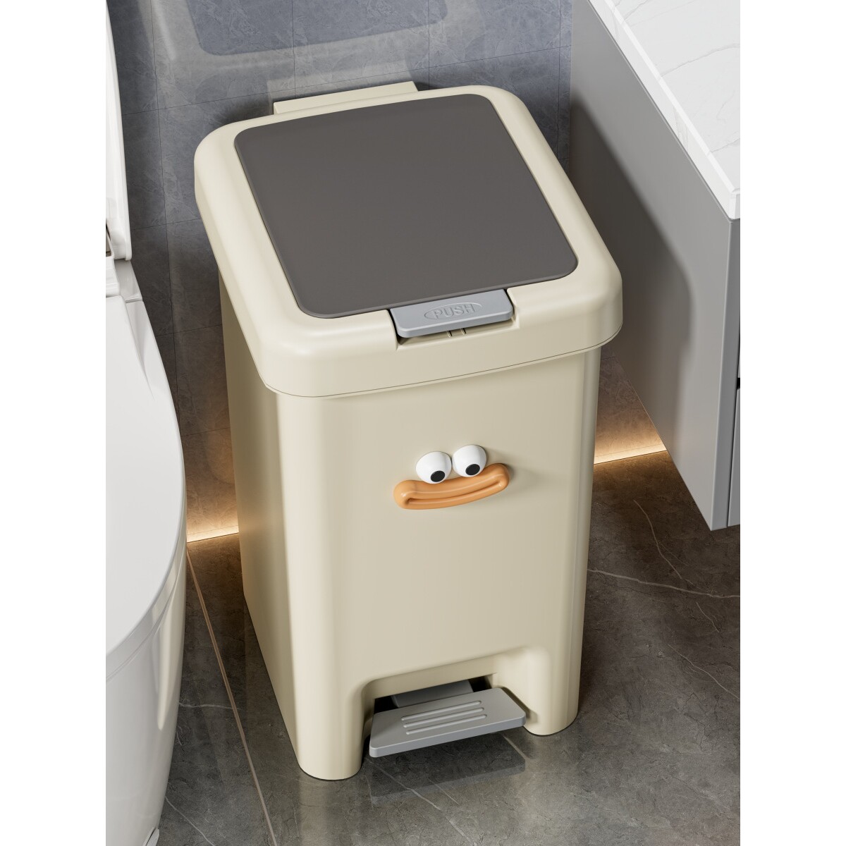 垃圾桶家用2025新款高颜值带盖厕所卫生间厨房脚踩免弯腰客厅