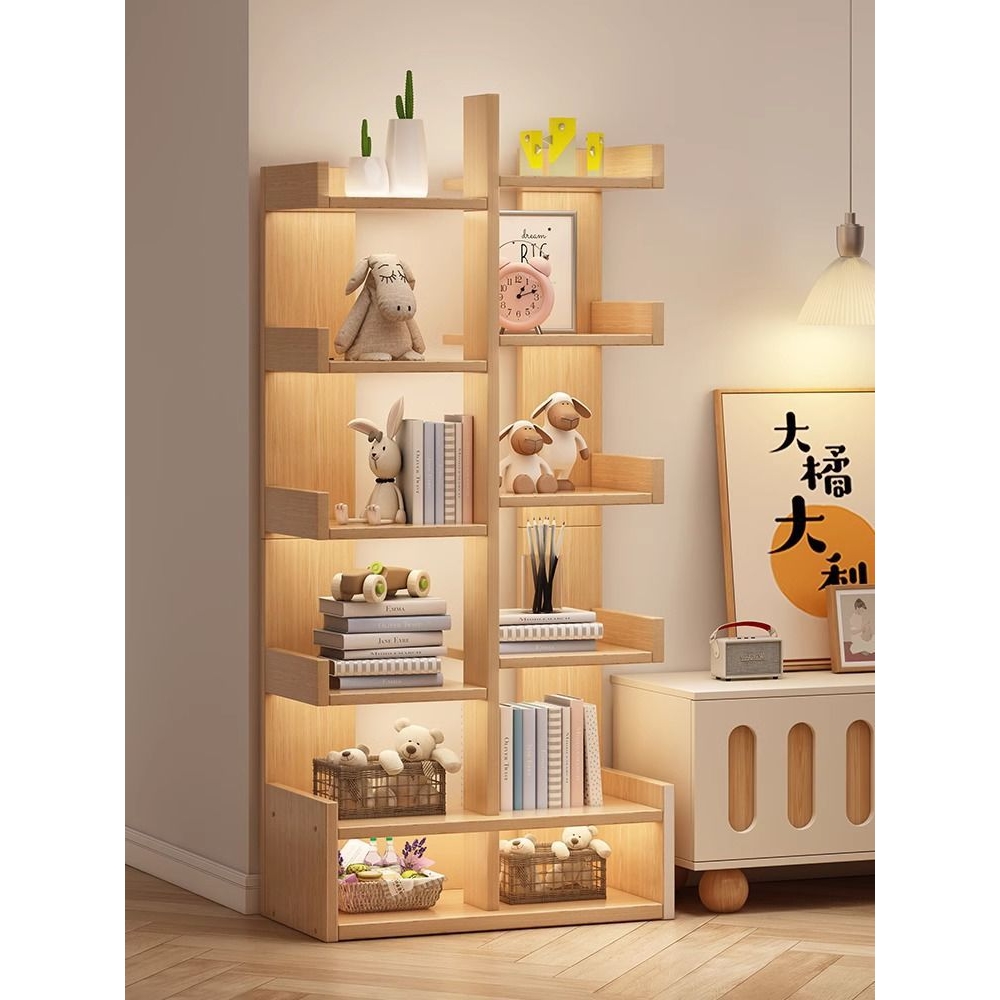 书架落地置物架收纳展示架简易储物架经济型卧室书柜简约现代架子