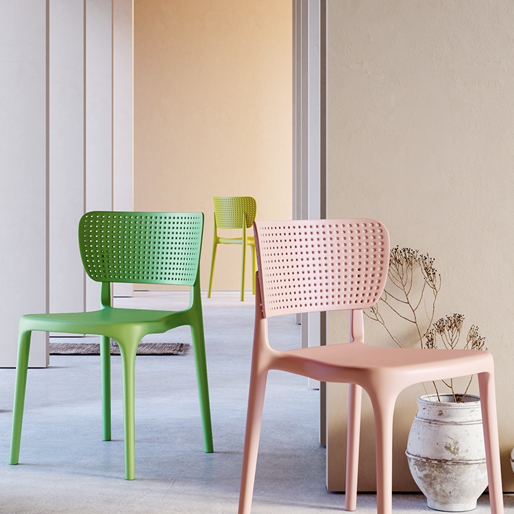 北欧家用塑料餐椅子简约休闲靠背椅子时尚塑胶书桌洽谈椅户外凳J*