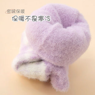 儿童手套女孩秋冬季保暖加厚五指翻盖半指打雪仗滑雪女童玩雪