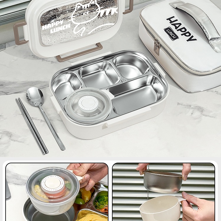 不锈钢保温饭盒上班族微波炉加热初中小学生2025新款便当餐盒