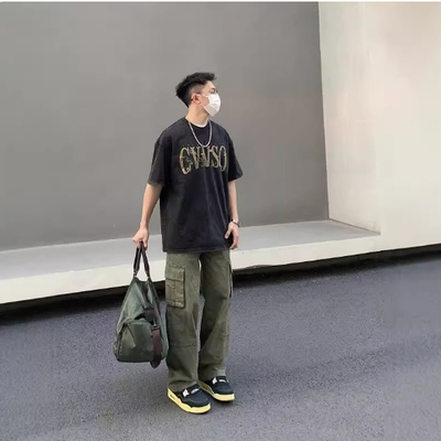 Tim Peake休闲裤男宽松直筒水洗美式复古高街潮牌vibe长裤S223