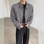 cleanfit垫肩外套男痞帅西装 Tim Peake短款 夹克翻领棒球服HY769