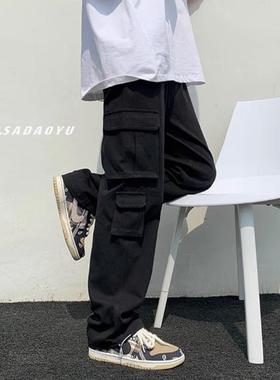 Tim Peake裤子男复古设计感大口袋工装裤直筒裤百搭休闲裤M77