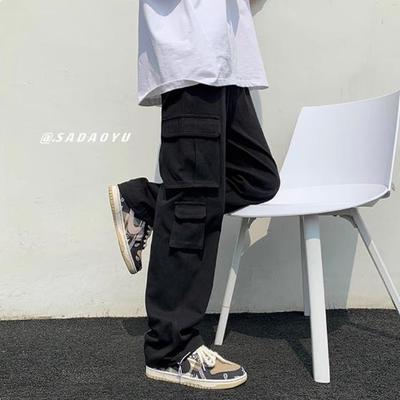 Tim Peake裤子男复古设计感大口袋工装裤直筒裤百搭休闲裤M77