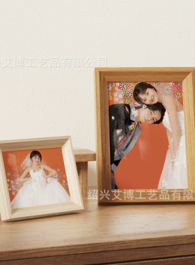 复古实木相框摆件摆台创意定制木质拼图画框相框摆件家居手工