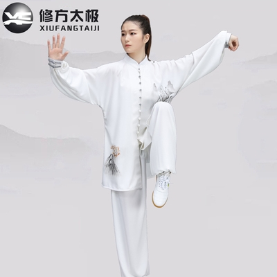 弹力棉手s绘山水太极服女中国风男太极拳练功服晨练服