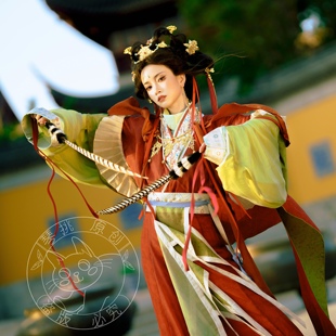 琴挑晋制【混元】复原垂胡袖晋襦荷叶边半臂神仙服