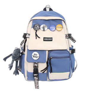 韩版小学生书包男大容量初中生双肩包男孩新款休闲旅行尼龙布背包