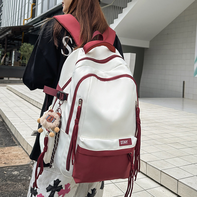 书包女休闲简约大容量初中生高中生双肩包男生日韩百搭大学生背包