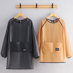 防水长袖围裙2025新款厨房家用做饭防油罩衣定制logo餐饮专用围腰