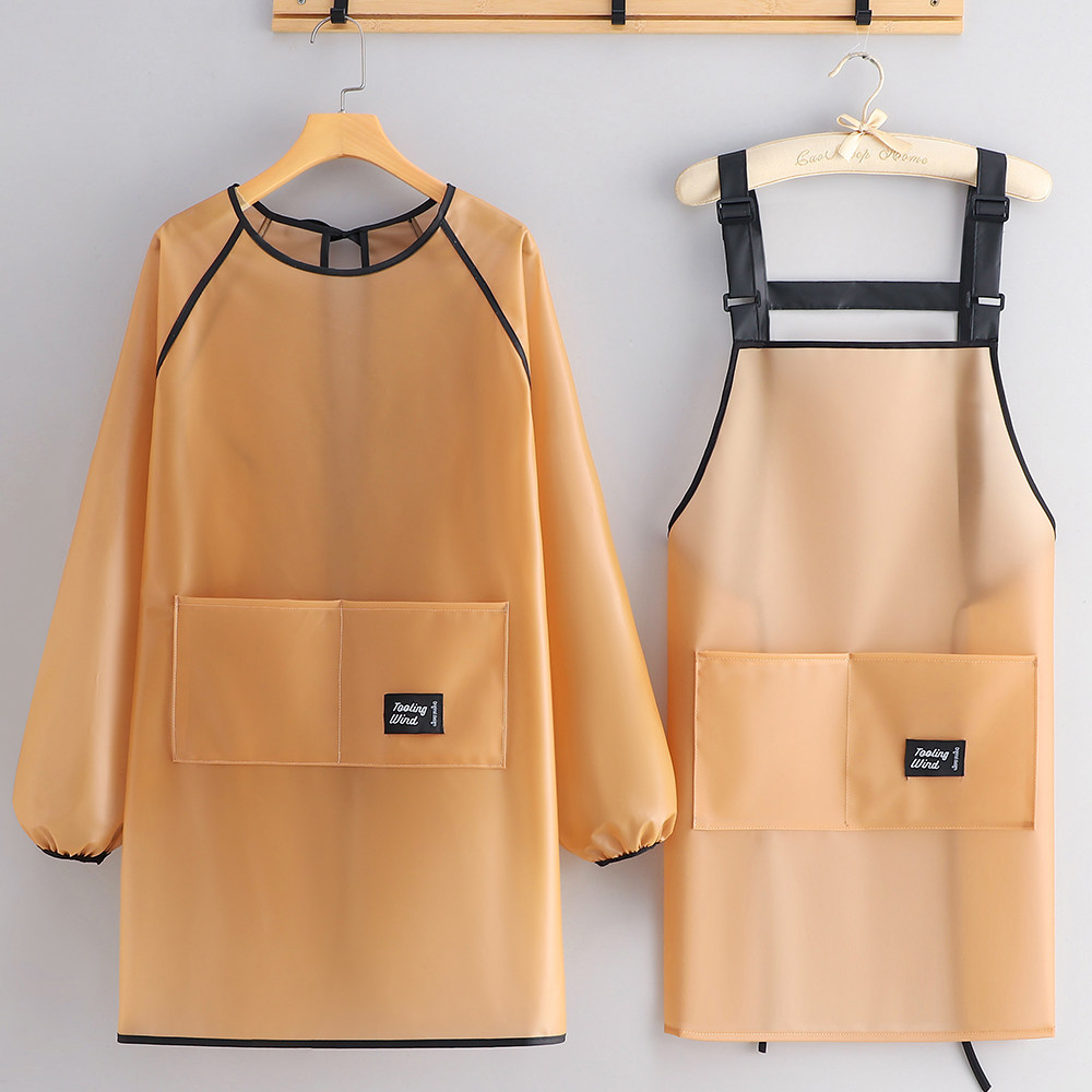 2026新款防水长袖围裙女家用厨房罩衣男女餐饮专用工作服定制LOGO