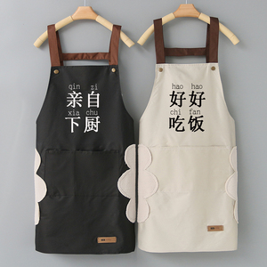 家用厨房防水围裙餐饮时尚新款成人可擦手围腰工作服定制LOGO印字