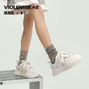 8002 百搭低帮小众白色休闲鞋 春季 暴力熊新款