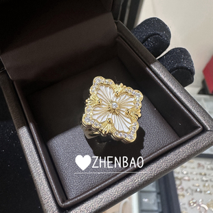 高品质平替！Opera歌剧院拉丝戒指大号白贝母天河石复古银镀18K金