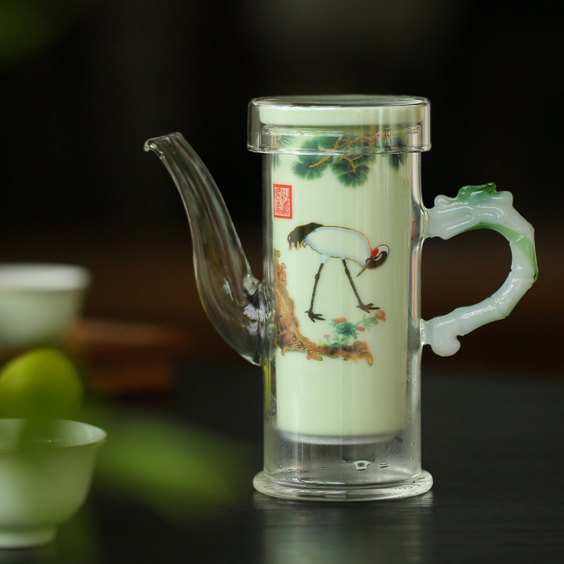 玻璃茶壶陶瓷网纱布过滤内胆红茶专用哨子茶具茶水分离泡茶杯单壶