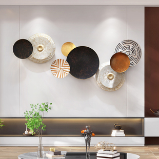 客厅墙面装饰品沙发电视背景墙壁饰轻奢挂件餐厅玄关墙上盘子墙饰