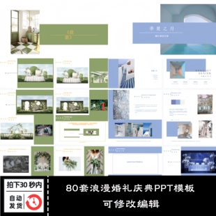 浪漫婚礼庆典PPT模板 结婚开场策划婚纱照电子相册方案汇报展示