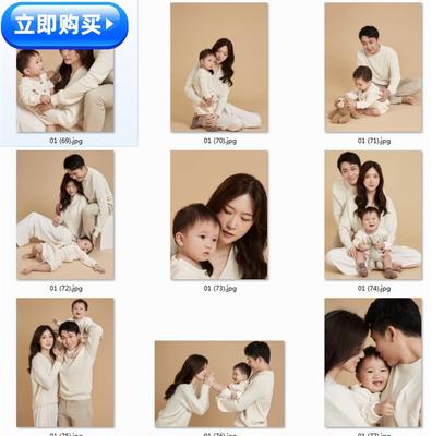 2023儿童摄影影楼周岁亲子放大样片全家福室内内景写真艺术照温馨