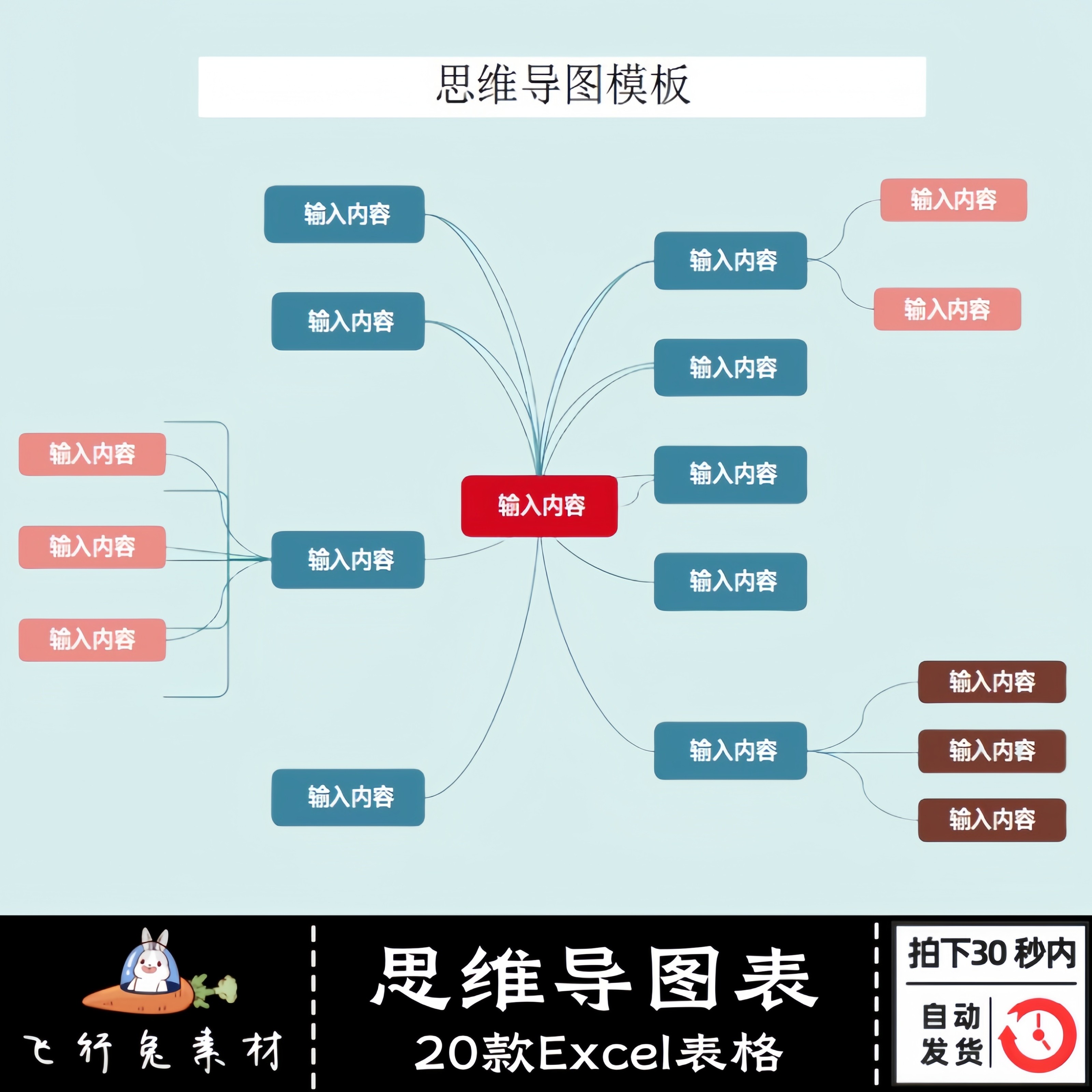 企业公司人事组织结构图表格通用思维导图流程图excel表模板素材