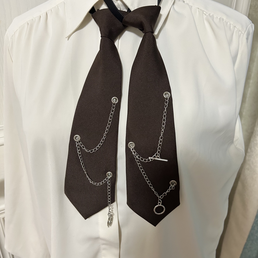 涤丝美拉德免打链条领带