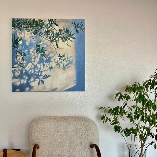 光影夏日树影清新壁画艺术装饰画