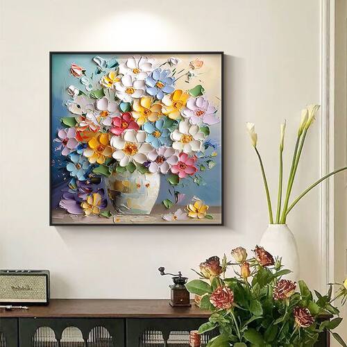 法式花朵大芬村油画餐厅装饰画