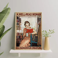Nostalgic and retro decorative paintings, framed wall hangings, libraries, bookstores, reading, learning English posters, reading, reading thumbnail 7