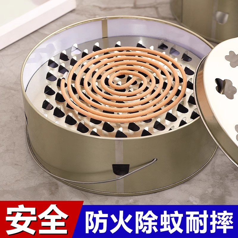 【蚊香盒托盘架】创意子家用檀香盒安全带盖可防火接灰盒蚊香支架