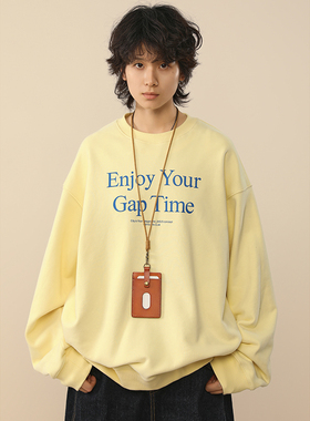 FROM WRTING字由基础撞色字母印花卫衣男款2024秋季无性别上衣女