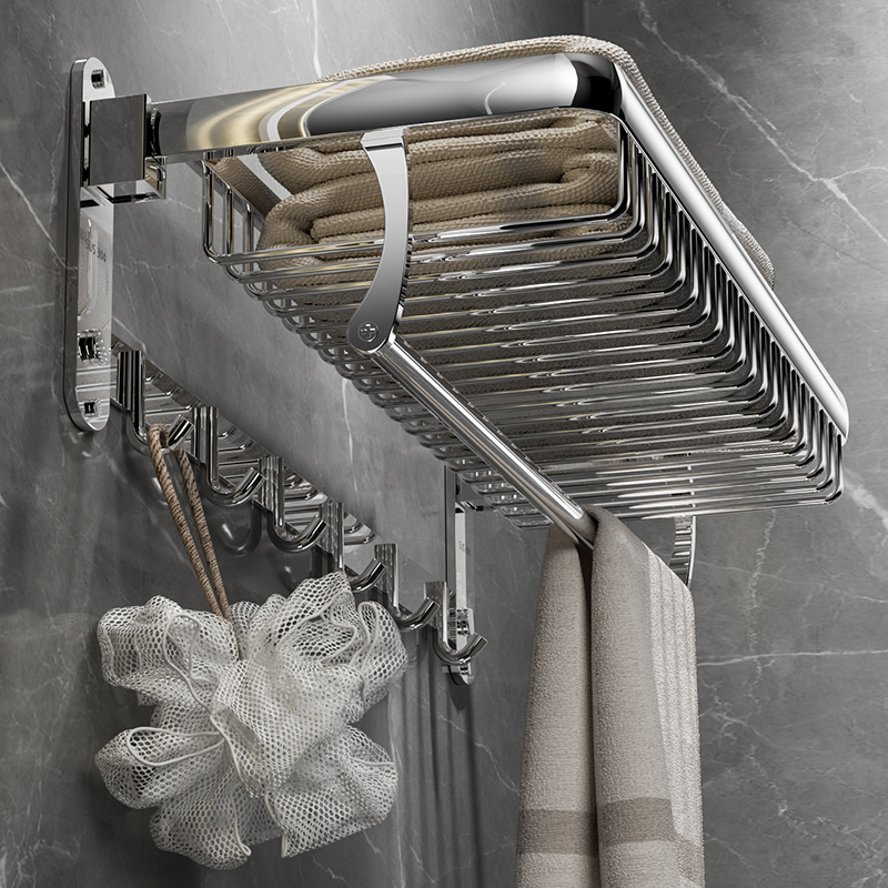 毛巾架304不锈钢网篮衣服收纳