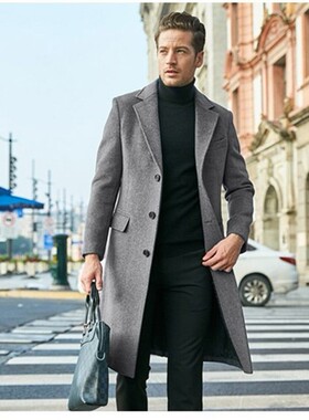 Winter Warm Long Jacket Trench Coat Men Clothes Overcoat Man