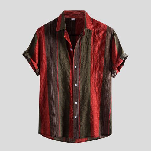 Summer 2022 Men Lapel Printed Casual Shirts夏季印花休闲衬衫