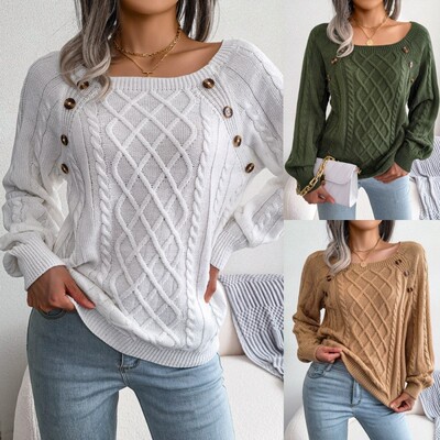 Winter Casual Sweaters Sweater Women Ladies Knit Tops White