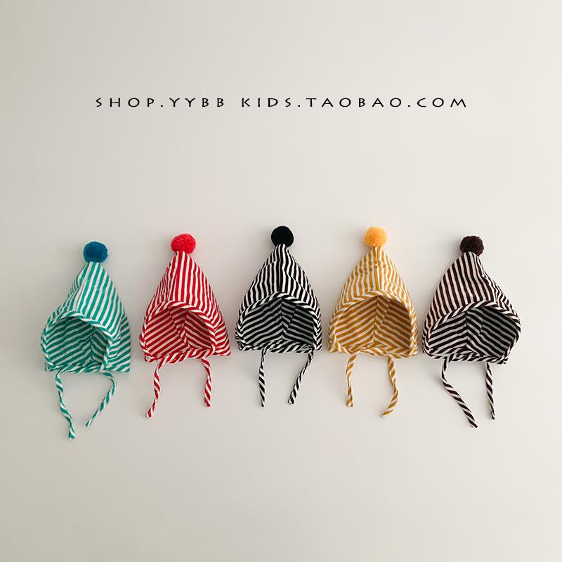 婴儿子春秋款婴幼儿巫师男女宝宝胎可爱超萌新生条纹护耳