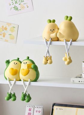 工位布置好物创意可爱吊脚娃娃桌面摆件家居客厅玄关置物架装饰品