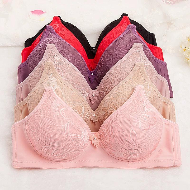 中年妇女全棉中老年薄款内衣90ab妈妈文胸拢季大码无钢圈胸罩