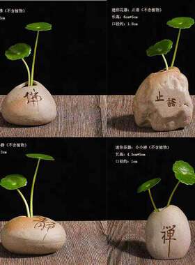 陶瓷粗陶小花瓶禅意摆件中国风小装饰品水培花盆水植物小清新花插