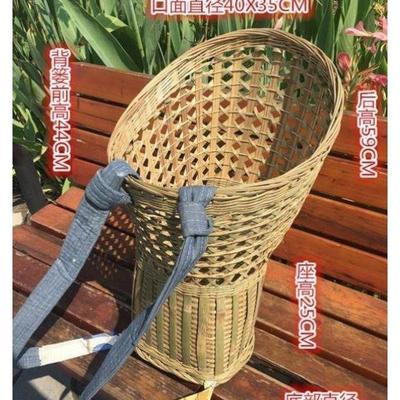 宝宝娃儿编制省力带娃娃背篓竹编小孩道具箩筐玩具新款竹制少儿婴