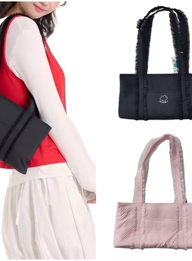 现货韩国小众myshell温柔可爱甜美系蕾丝花边轻量单肩包手提包托