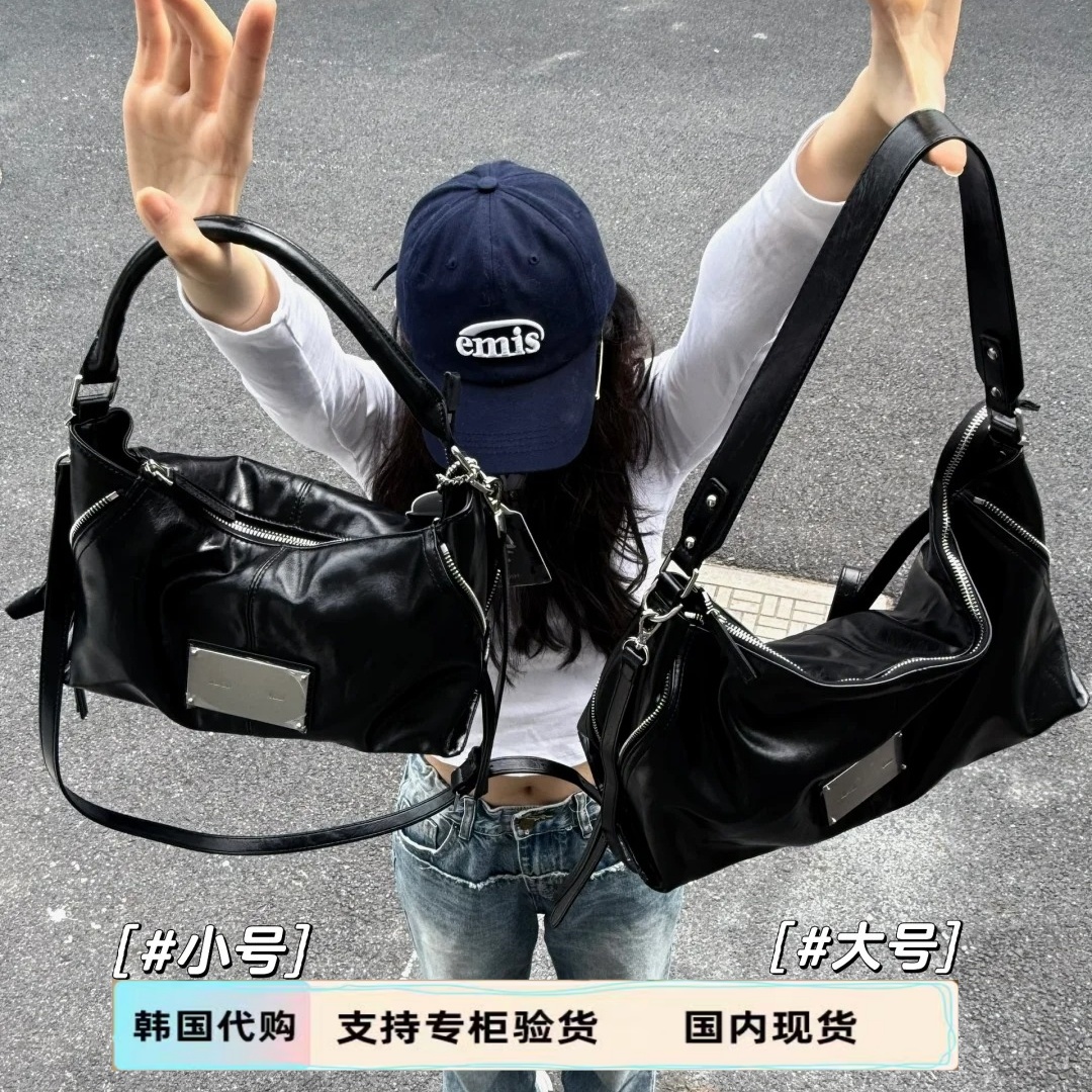 【现货】matinkim包包韩国小众侧拉机车包手提肩波士顿斜挎包