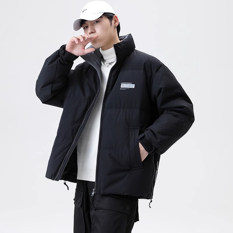 鸭鸭立领短款宽松羽绒服