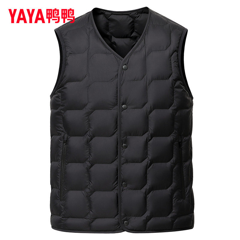 鸭鸭轻薄羽绒马甲男款
