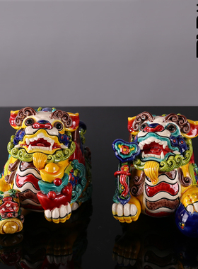 景德镇七彩如意貔貅书房办公桌