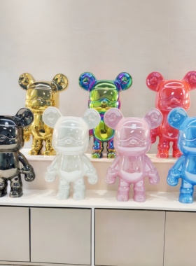 潮玩新款暴力熊存钱罐摆件网红轻奢家居玄关电视柜装饰品乔迁礼品