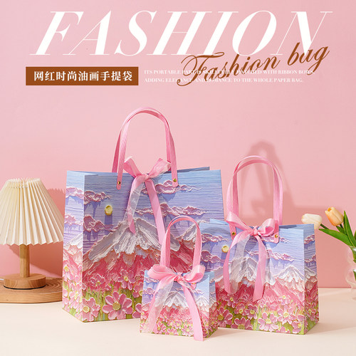 朴润手提袋油画手提袋赠送贺卡