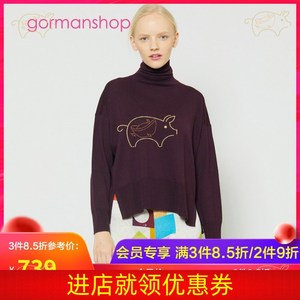 gorman2020秋季新款经百搭宽松高领长袖美利奴羊毛毛衣针织衫女